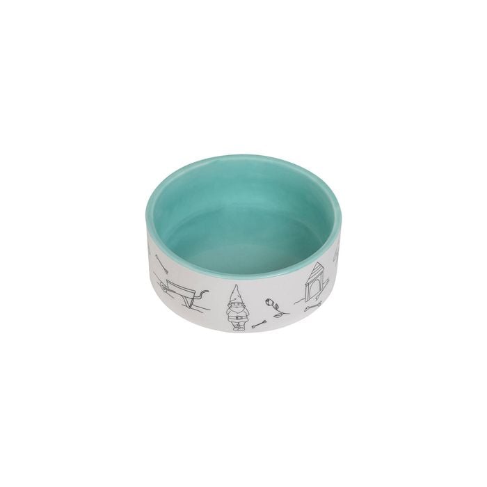 Baxter Bone Medium Mint Green Thumb Ceramic Pet Bowl