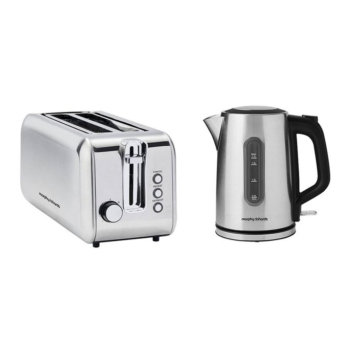 Morphy Richards Electric Equip 1.7L Jug Kettle & 4 Slice Long Slot Toaster