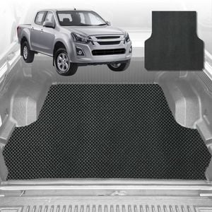 6D Diamond Ute Tub Mat for Isuzu D-Max Crew Cab RG 2020-Current (with factory plastic tub liner)-Black-Outback GT