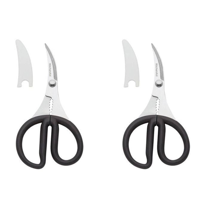 2PK KitchenAid Seafood Shears Stainless Steel Scissors 18cm - Black