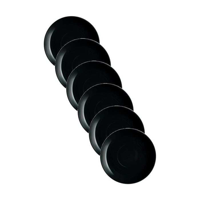 6pc Luminarc Diwali Dinner Plate 27x2cm Serveware Opal Glass Black