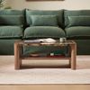 Hank Wooden Marble Coffee Table In Walnut