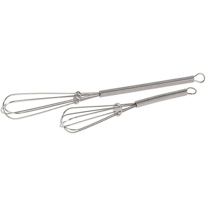 2pc Avanti 13/18cm Steel Plated Mini Whisks Egg Beater Cooking/Baking Utensil