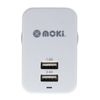 Moki Dual USB Wall Mobile Charger Universal Adaptor Power Plug Travel Adapter WH