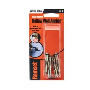 Ramset Hollow 8-13mm Wall Anchor  - 4 Pack