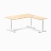 Desky Fixed Height Maple Hardwood L-shape Office Desk 1500x1550mm White Frame