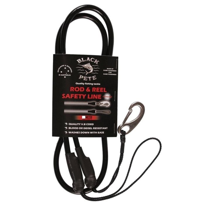 Black Pete Game Fishing Standard Rod & Reel Safety Cable Line Strap 1m