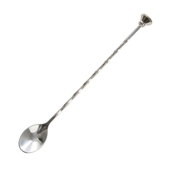 Olympia Twisted Bar Spoon With Disc End Stainless Steel 270mm Cocktail Mixer Utensil