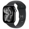 Apple Watch Series 11 GPS + Cellular 46mm Jet Black Aluminium Case w/ Black Sports Band (S/M)