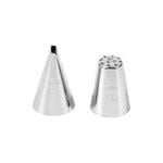 2pc Wilton Stainless Steel #47 Basket & #233 Multi-Opening Piping Tip Set Silver