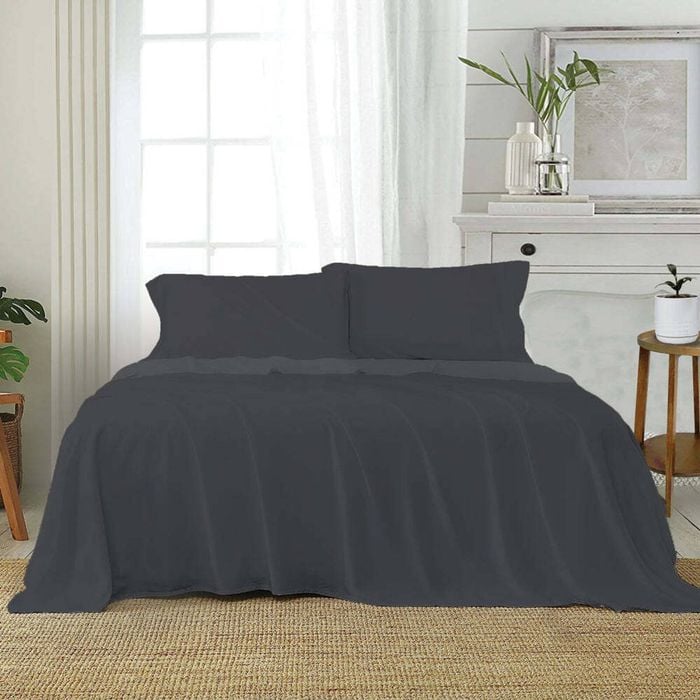 J Elliot Home 1200tc Cotton Rich King Sheet W/pillowcases Set - Charcoal