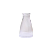 Elegant Collections 20cm Clear Ribbed Glass Flower Vase