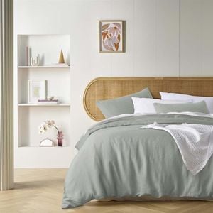 Sage French Linen Quilt Cover Set