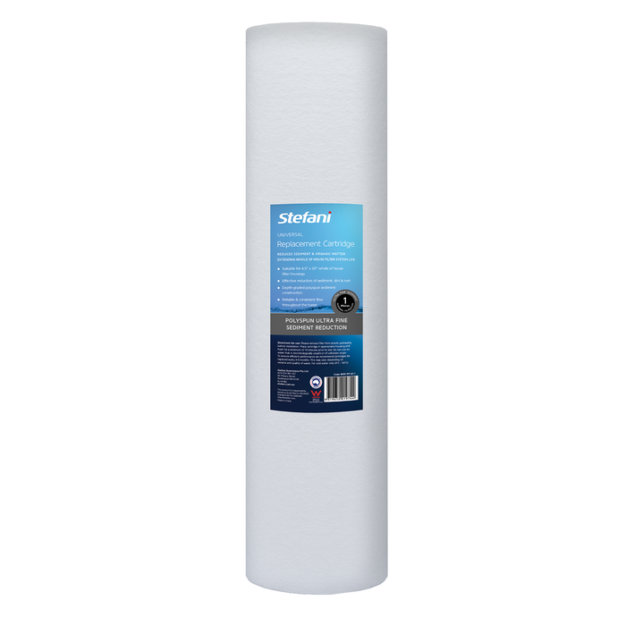 Stefani 1 Micron 4.5 x 20" Polyspun Sediment Whole Of House Replacement Water Filter Cartridge