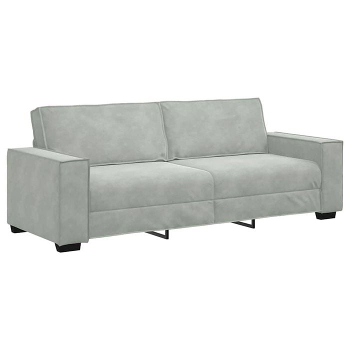 vidaXL 3-Seater Sofa Light Grey 180 cm Velvet sofa 3-seater couch velvet sofa