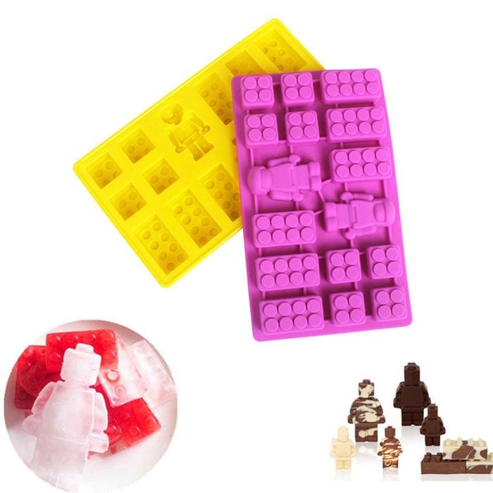 Catzon 2 Pcs Minifigure Bricks Ice Trays for Melted Chocolate & Crayons-C