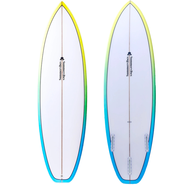 Summer Vibes Grom Youth Shortboard Surfboard - Blue Fade - Blue Fade, 5'2" X 18" X 2" 21.2l