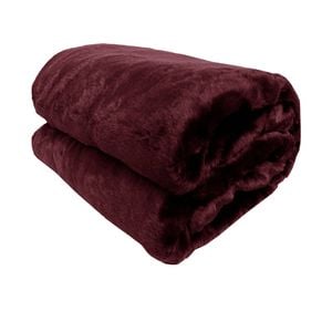 Bloomington Faux Mink Throw Rug 127 x 152 cm  Wine