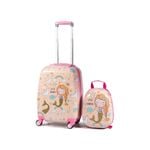 Costway Kids Luggage Set 18" Suitcase +13" Backpack Carry On Bag Travel Trolley Gift