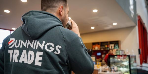 Trade customer drinking a coffee