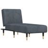 vidaXL Chaise Longue Reclining Chair Upholstered Lounge Sofa Dark Grey Velvet