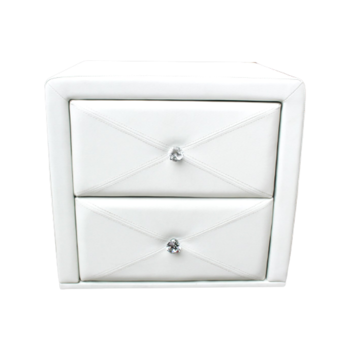 All 4 Kids Madelyn White PU Leather Bedside Table
