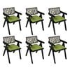 Levede 6Pcs Rattan Back dining Chairs - Green & Black