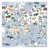 Animal Maps Blue Wallpaper  53cm x 10.05m