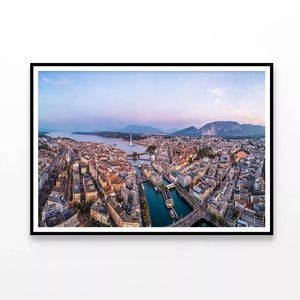 Buildings Of Geneva Switzerland  Print 100% Australian Made 120x90cm  (Poster)