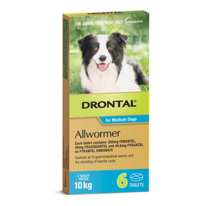 Drontal Allwormer Tablets For Medium Dogs - 6 Pack