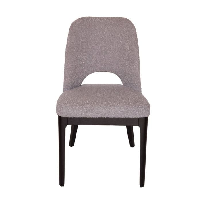 Sk Designer Living | Maribel Boucle Dining Chair | Black Legs - Grey Bouclé
