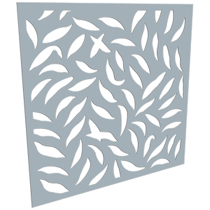 ProtectorAl 300-1200 x 300-1200mm Silver Matte/Gloss White Large Leaf Unframed Composite Deco Panel