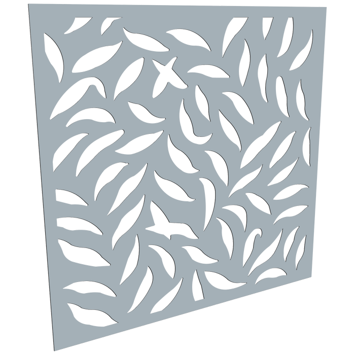 ProtectorAl 300-1200 x 300-1200mm Silver Matte/Gloss White Large Leaf Unframed Composite Deco Panel