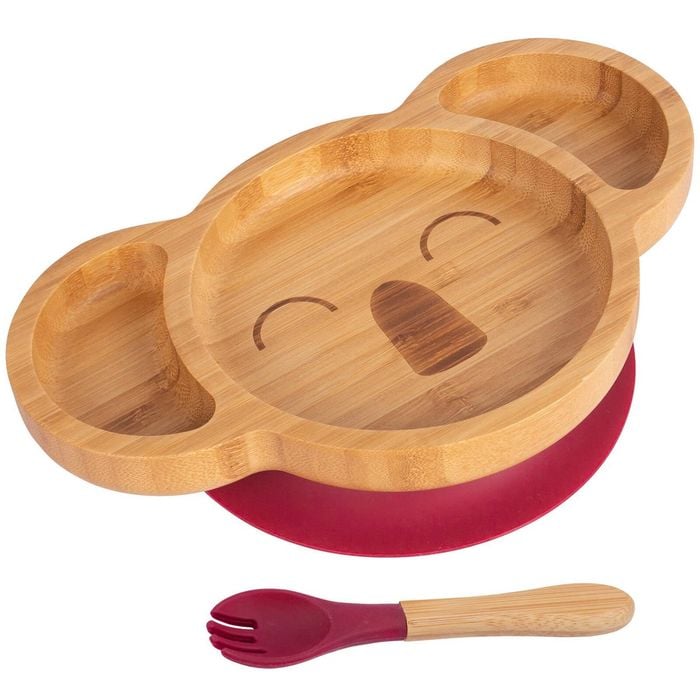 Tiny Dining Bamboo Koala Baby Weaning Plate & Fork Set
