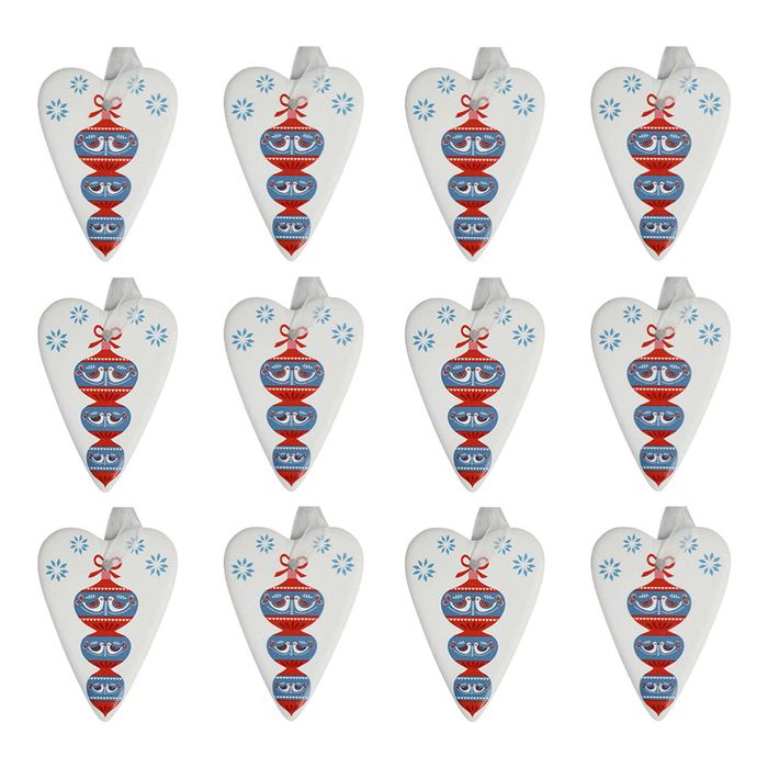 12x LVD Heart Christmas Baubble Decorative Sculpture Hanging Home/Lounge Decor
