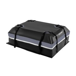 Costway Car Rooftop Cargo Carrier 450 L Waterproof Heavy-Duty PVC Roof Bag-Grey