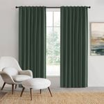 Sherwood Home 100% Blockout Concealed Tab Top Curtain Pair Forest Green 180x223cm
