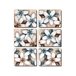 Cinnamon Placemats Cork Backed Set of 6 Ocean Frangipani