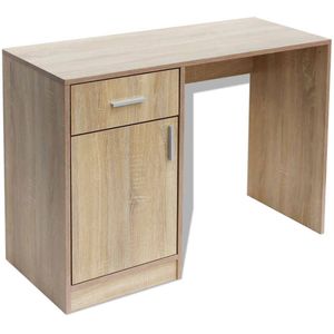 vidaXL Desk with Drawer and Cabinet Oak Home Computer Corner Writing Table