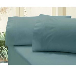 Bloomington Revive 400TC Cotton Sateen Combo Fitted Sheet Set Double (No Flat) Steel Blue
