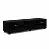 TV Cabinet Entertainment Unit Stand High Gloss Storage Shelf 140cm Black