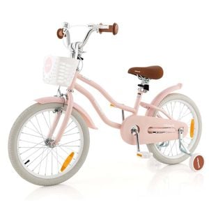 Costway 46cm Kids Bike Ride On Bicycle W/training Wheels Pink
