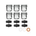 Argon Tableware Glass Jars with Clip Lid and Chalkboard Stickers - 350ml - 6pc