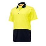 Hard Yakka Large Yellow Navy Hi Vis Short Sleeve Polo - Large