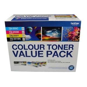 Brother TN-251 & TN255 Colour Toner Value Pack  Black, Cyan, Magenta, Yellow
