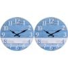 2x LVD Beach House Hanging Wall Clock Analogue 34cm Round Home/Office Decor