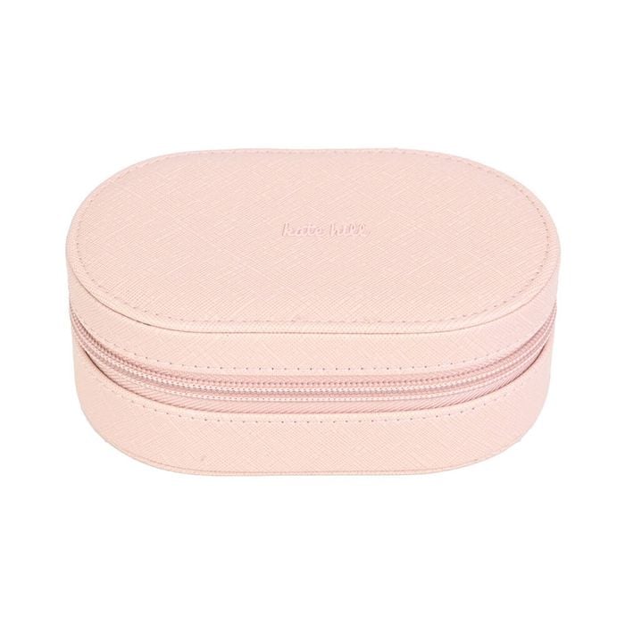 Kate Hill Travelling Jewellery Organiser Storage Bag Case 14.5x8.5x5cm Blush
