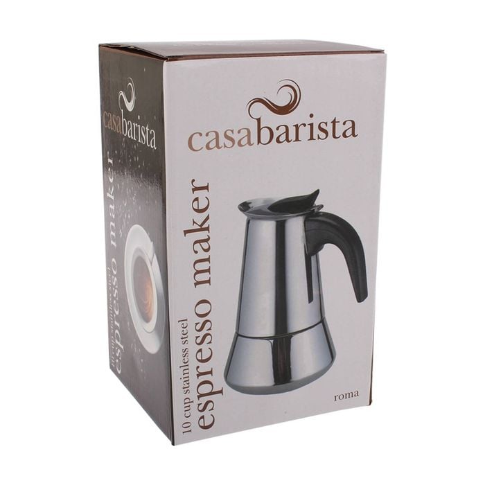 Casabarista Roma 10 Cup Durable Stainless Steel Espresso Maker