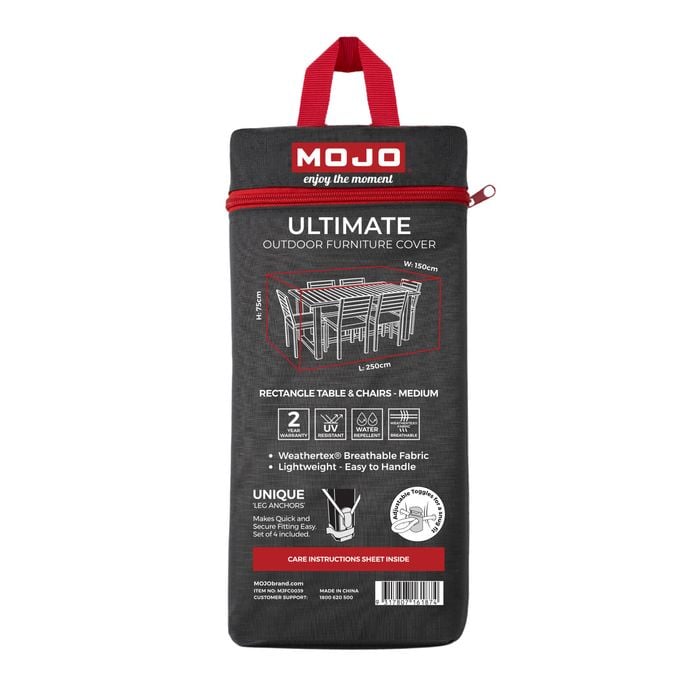Mojo Medium Ultimate Outdoor Rectangle Table and Chairs Furniture Cover