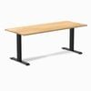 Desky Fixed Height White Oak Hardwood Desk 180x75cm Matte Black Leg